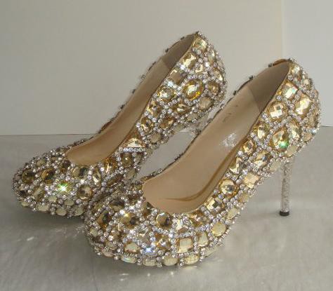 "wedding shoes, light gold"