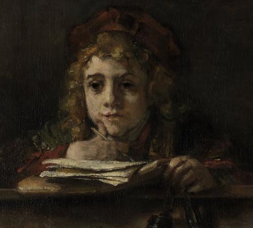 Titus at his Desk--Rembrandt--1655