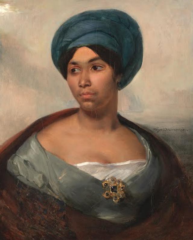 Eugene Delacroix--Portrait of a Woman in a Blue Turban