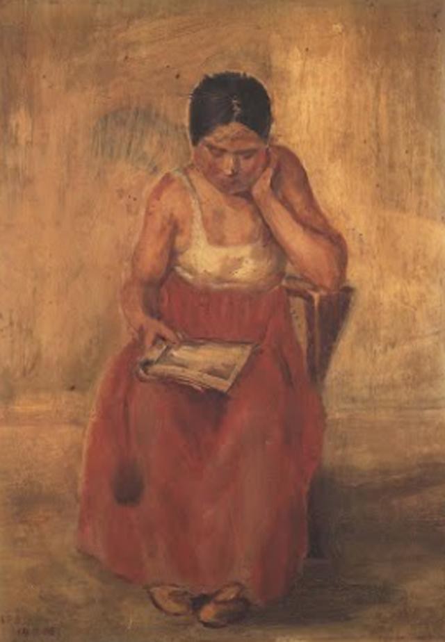 Yi Je-chang--A Woman Reading a Book