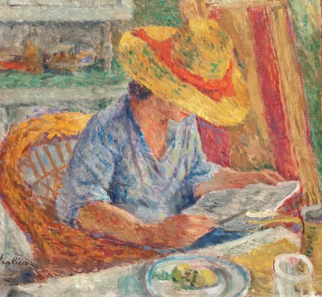 Stojan Aralica--Woman with a Straw Hat