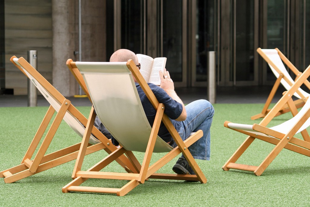 Relaxing with a book